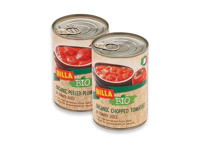 BILLA BIO ekologiškiems konservuotiems pomidorams
,
425 ml, 2 rūšių, 2,09 Eur/l. A lygio parduotuvėse BILLA BIO ekologiškiems konservuotiems pomidorams
,
425 ml, 2 rūšių, 2,09 Eur/l. A lygio parduotuvėse