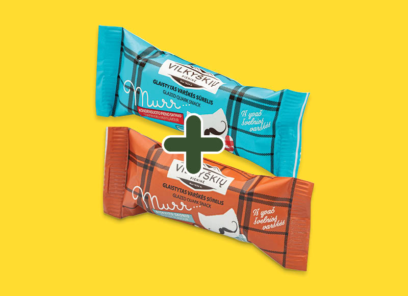 Glaistytiems varškės sūreliams VILKYŠKIŲ MURR
			, 
				 40 g, 4 rūšių, 0,59 Eur/vnt. A lygio parduotuvėse