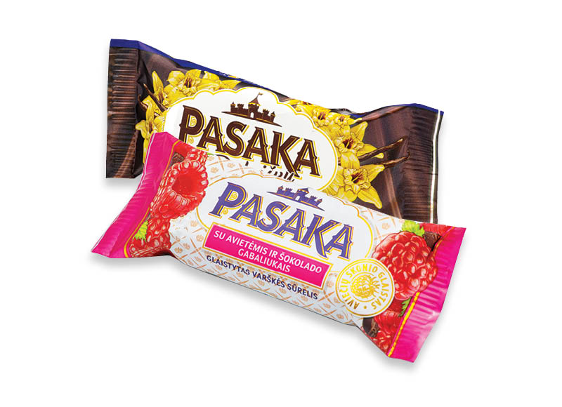Glaistytiems varškės sūreliams PASAKA
			, 
				 45 g, 4 rūšių, 12,22 Eur/kg. Ir IKI EXPRESS