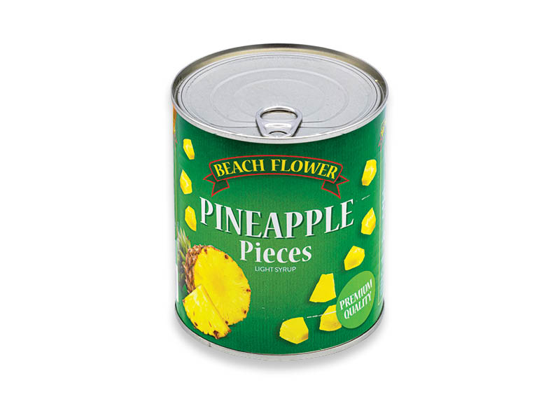 Konservuoti ananasų gabaliukai BEACH FLOWER savo sultyse
			, 
				 825 g, 3,02 Eur/kg