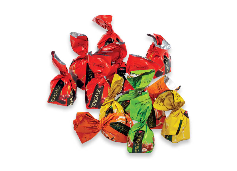 Sveriamiems saldainiams PERGALĖ MIX, CHERRY ir VOVERAITĖ
			, 
				 1 kg, 3 rūšių. A lygio parduotuvėse