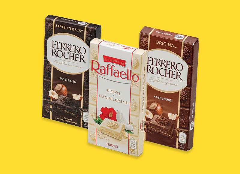 Šokolado plytelėms FERRERO ROCHE, RAFFAELLO
,
90 g, 3 rūšių, 15,44 Eur/kg. Ir IKI EXPRESS Šokolado plytelėms FERRERO ROCHE, RAFFAELLO
,
90 g, 3 rūšių, 15,44 Eur/kg. Ir IKI EXPRESS