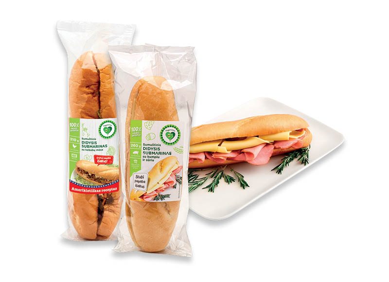 PAGAMINTA IKI didiesiems submarinams
			, 
				 260 g, 310 g, 2 rūšių. Ir IKI EXPRESS