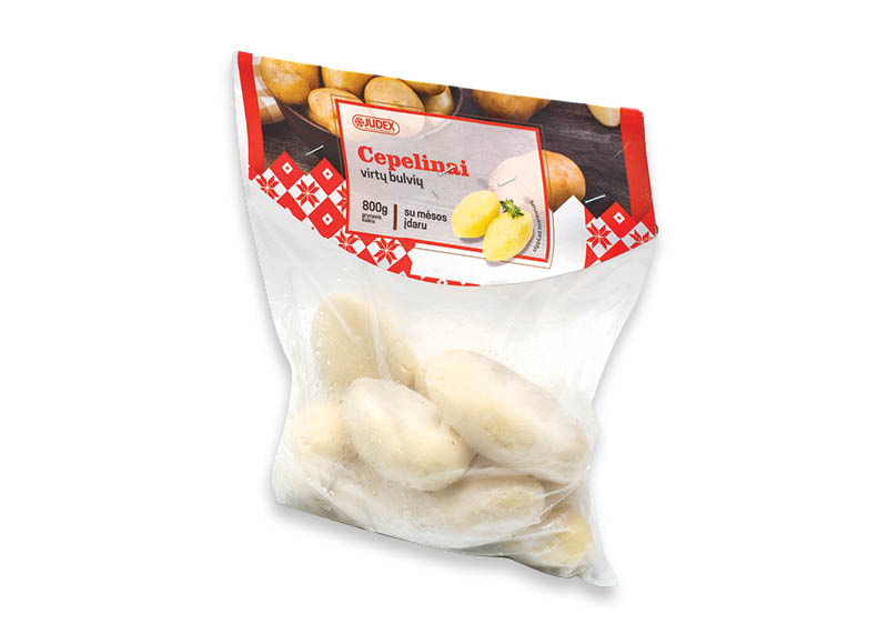 Šaldyti virtų bulvių cepelinai JUDEX su mėsa
			, 
				 800 g, 2,31 Eur/kg