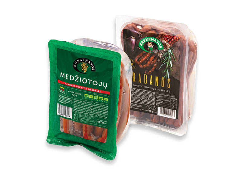 Karštai rūkytoms KREKENAVOS dešrelėms
,
100 g, 230 g, 500 g, 600 g, 4 rūšių Karštai rūkytoms KREKENAVOS dešrelėms
,
100 g, 230 g, 500 g, 600 g, 4 rūšių