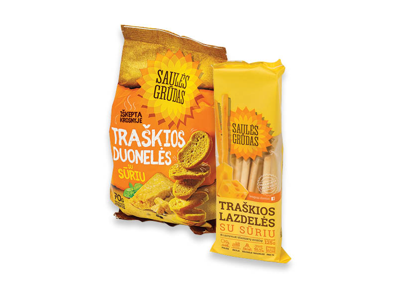 Traškioms lazdelėms ir duonelėms SAULĖS GRŪDAS
			, 
				 70 g, 125 g, 6 rūšių. A lygio parduotuvėse