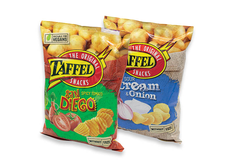 Bulvių traškučiams TAFFEL
			, 
				 130 g, 8 rūšių, 11,47 Eur/kg. A lygio parduotuvėse. Ir IKI EXPRESS