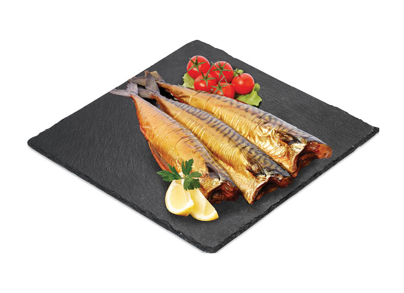 Karštai rūkytos skrostos atlantinės skumbrės
			, 
				 (sveriamoje vitrinoje) 1 kg. A lygio parduotuvėse