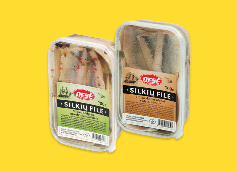 Silpnai sūdytai silkių filė DESĖ
			, 
				 700 g, 3 rūšių