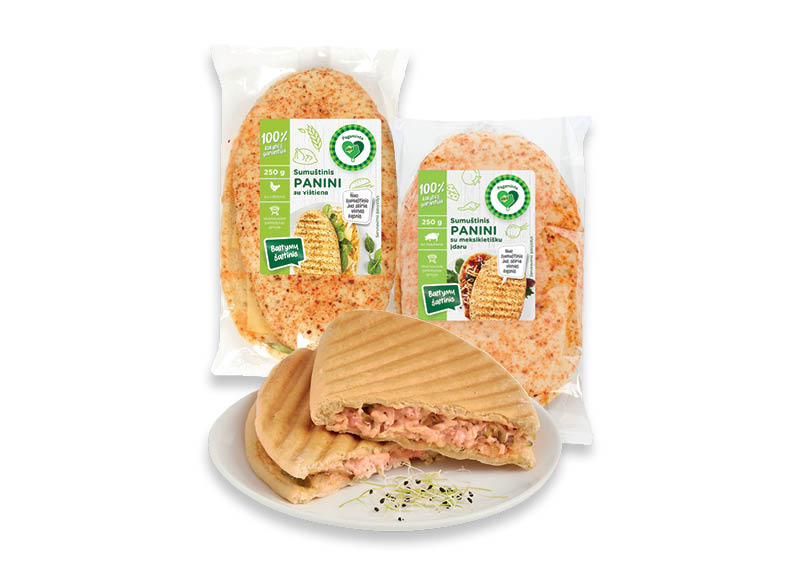 PAGAMINTA IKI sumuštiniams PANINI
			, 
				 220 g, 250 g, 3 rūšių. Ir IKI EXPRESS