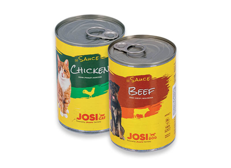 Ėdalui gyvūnams JOSIDOG, JOSICAT
			, 
				 410 g, 415 g, 650 g, 900 g. 8 rūšių. A lygio parduotuvėse