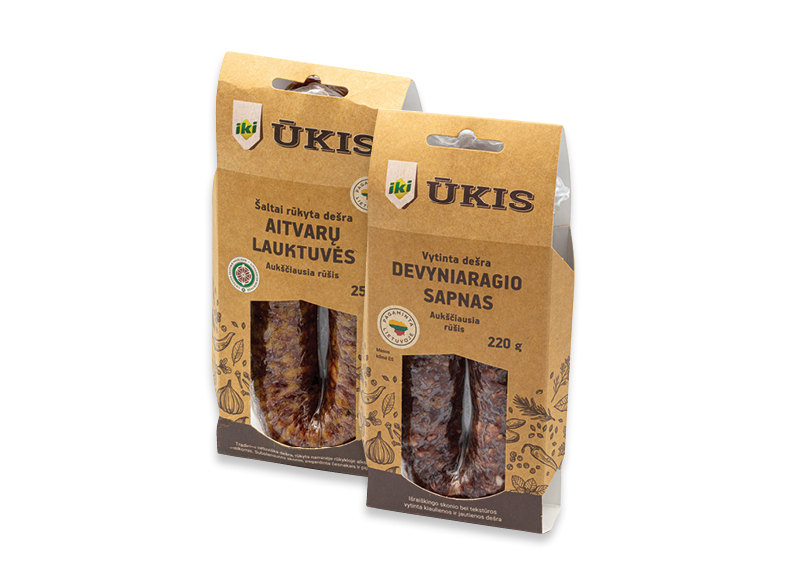IKI ŪKIS šaltai rūkytoms ir vytintoms dešroms
,
220 g, 250 g, 2 rūšių. A lygio parduotuvėse. Ir IKI EXPRESS IKI ŪKIS šaltai rūkytoms ir vytintoms dešroms
,
220 g, 250 g, 2 rūšių. A lygio parduotuvėse. Ir IKI EXPRESS