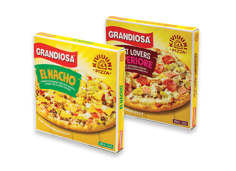 Šaldytai picai GRANDIOSA
			, 
				 330 g, 350 g, 2 rūšių. A lygio parduotuvėse