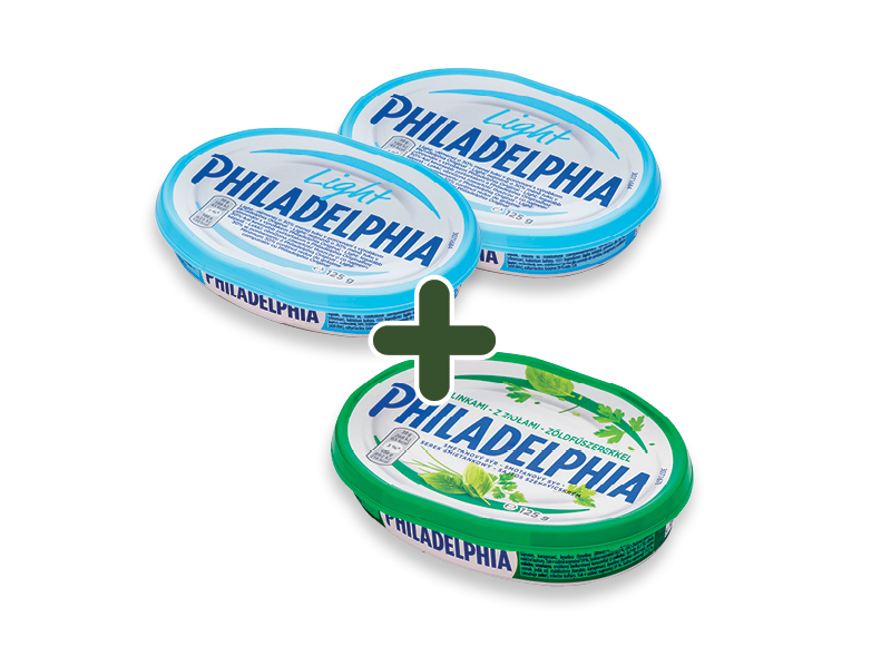 Tepamasis sūris PHILADELPHIA LIGHT, SU ŽOLELĖMIS
			, 
				 125 g, 2 rūšių, 1,79 Eur/vnt. Ir IKI EXPRESS