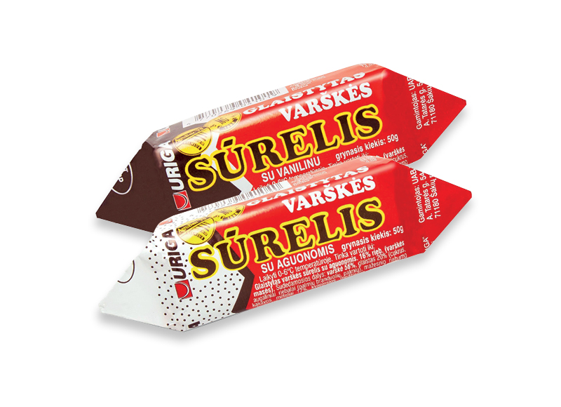 Glaistytiems varškės sūreliams URIGA
			, 
				 50 g, 2 rūšių, 11,80 Eur/kg. Ir IKI EXPRESS