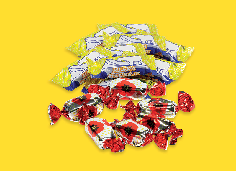 Sveriamiems saldainiams RAUDONOJI AGUONA ir MEŠKA ŠIAURĖJE
			, 
				 1 kg, 2 rūšių