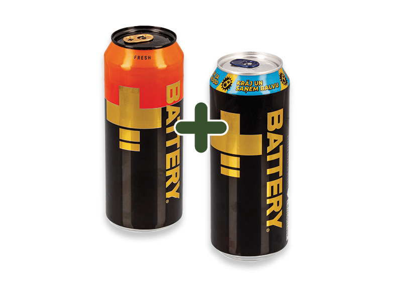 Energinis gėrimas BATTERY
			, 
				 0,5 l, 3 rūšių, 1,49 Eur/vnt.