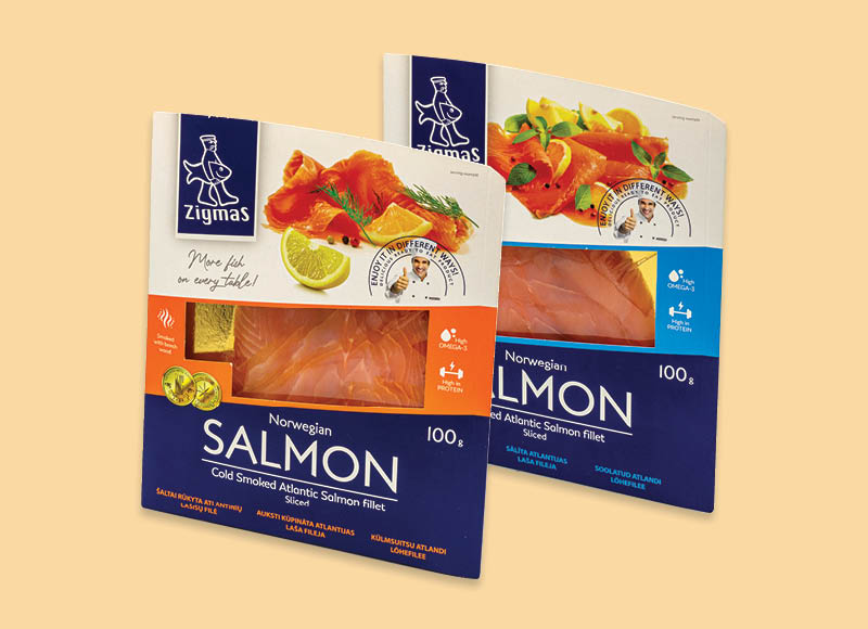 Pjaustytai šaltai rūkytai arba sūdytai lašišų filė ZIGMAS
			, 
				 100 g, 2 rūšių, 28,90 Eur/kg. Ir IKI EXPRESS