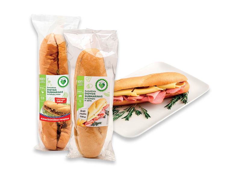 PAGAMINTA IKI didiesiems submarinams
			, 
				 260 g, 310 g, 2 rūšių. Ir IKI EXPRESS