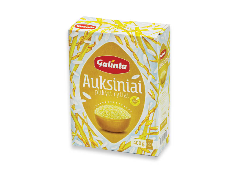 AUKSINIAI ryžiai GALINTA
,
4×100 g, 2,38 Eur/kg AUKSINIAI ryžiai GALINTA
,
4×100 g, 2,38 Eur/kg