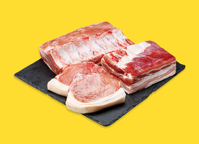 Šviežiai kiaulienai su kaulu
			, 
				 Įvairių rūšių. 1 kg