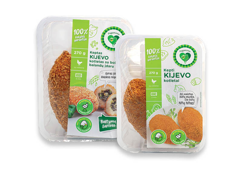 PAGAMINTA IKI fasuotiems keptiems KIJEVO kotletams
			, 
				 270 g, 2 rūšių. Ir IKI EXPRESS