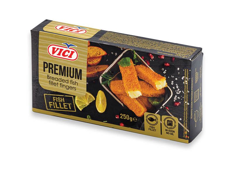 Žuvų filė piršteliai VIČI PREMIUM
			, 
				 250 g, 9,96 Eur/kg. A lygio parduotuvėse
