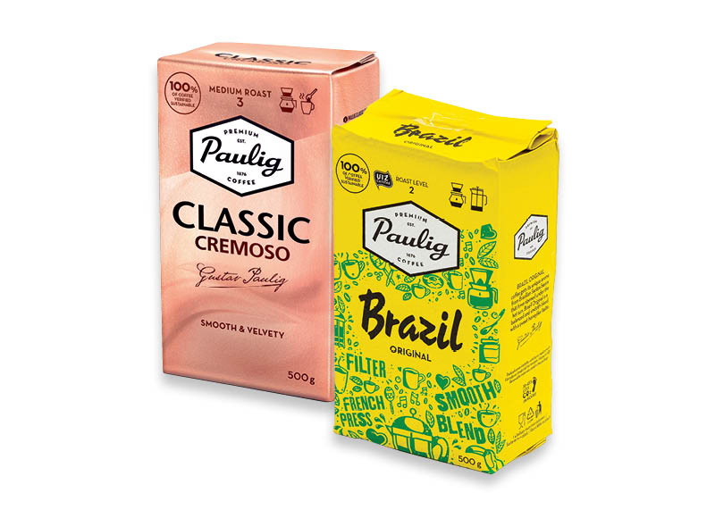Maltai kavai PAULIG CREMOSO ir BRAZIL
			, 
				 500 g, 2 rūšių, 10,58 Eur/kg