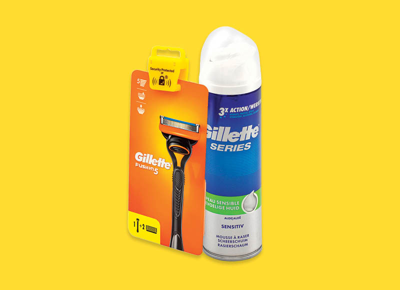 Vyriškiems sisteminiams skustuvams, skustuvų galvutėms ir kosmetikai GILLETTE
			, 
				 įvairių rūšių