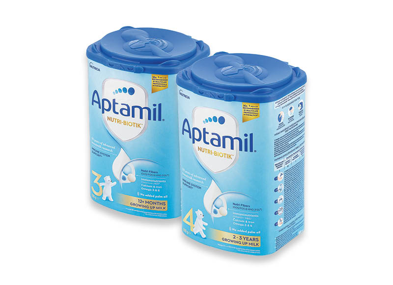 Pieno mišiniams APTAMIL NUTRI BIOTIKTM 3, 4 ir IMMUNO CARE 2
			, 
				 800 g, 1,2 kg, 4 rūšių
