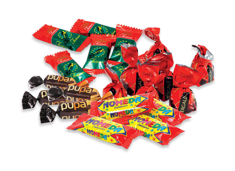 Sveriamiems saldainiams PERGALĖ
			, 
				 1 kg, įvairių rūšių. Ir IKI EXPRESS