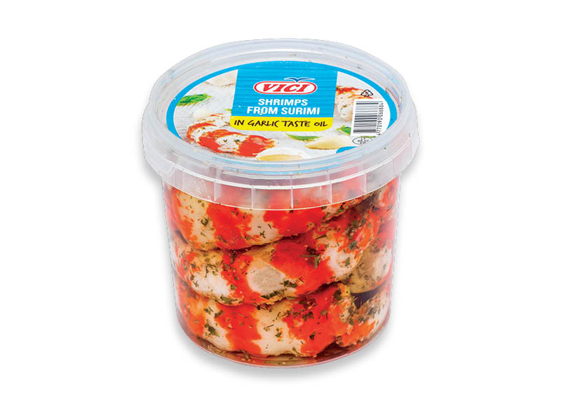 Didžiosios surimio krevetės česnakiniame aliejuje
			, 
				 320 g, 8,09 Eur/kg. A lygio parduotuvėse