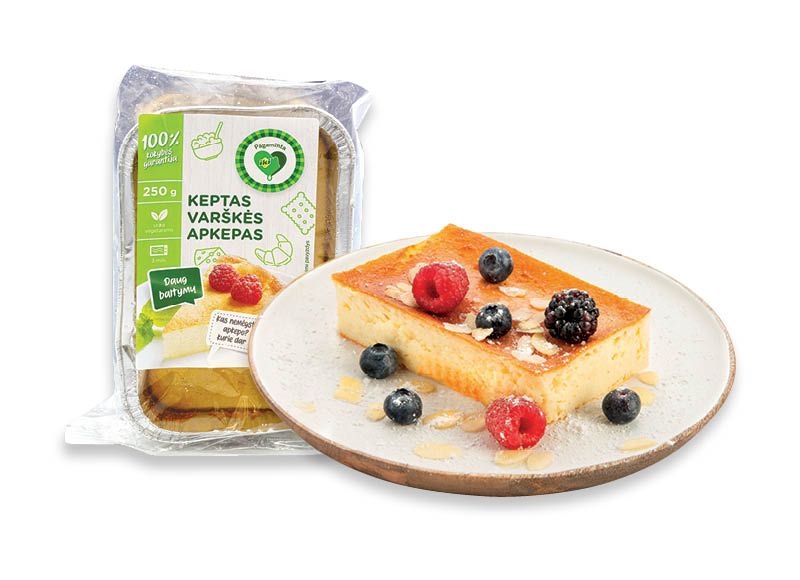PAGAMINTA IKI keptas varškės apkepas
			, 
				 250 g, 7,96 Eur/kg. A lygio parduotuvėse