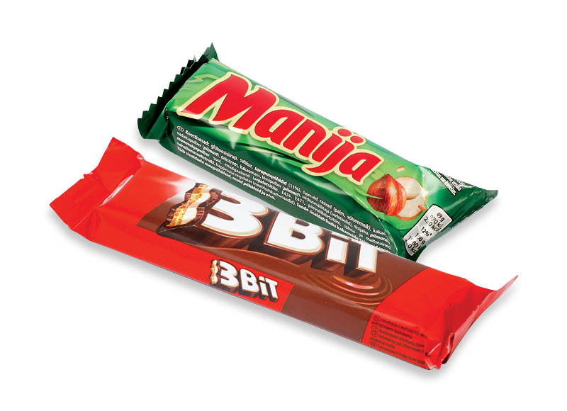 Šokoladiniams batonėliams MANIJA ir 3BIT
			, 
				 46 g, 49 g, 3 rūšių. Ir IKI EXPRESS
