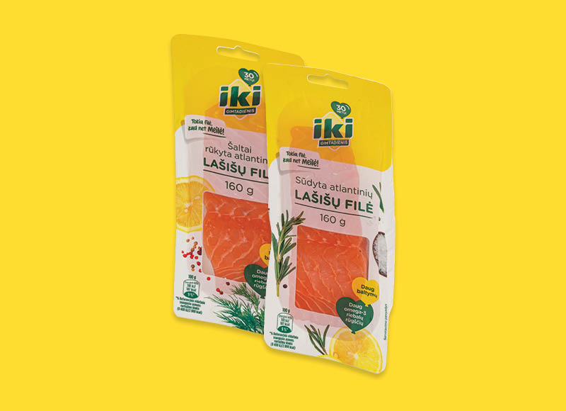 IKI sūdyta ar šaltai rūkyta atlantinių lašišų filė
,
160 g, 2 rūšių, 23,69 Eur/kg. Ir IKI EXPRESS IKI sūdyta ar šaltai rūkyta atlantinių lašišų filė
,
160 g, 2 rūšių, 23,69 Eur/kg. Ir IKI EXPRESS