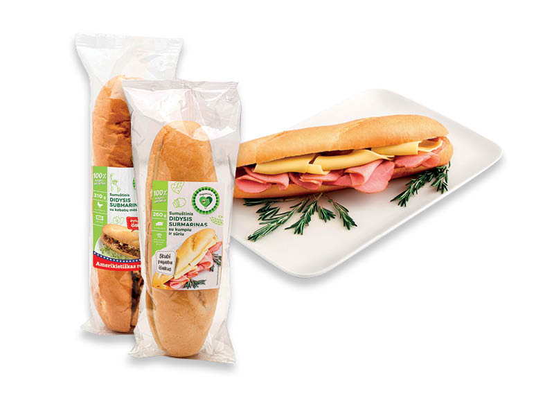 PAGAMINTA IKI DIDYSIS SUBMARINAS
			, 
				 260 g, 310 g, 2 rūšių. Ir IKI EXPRESS