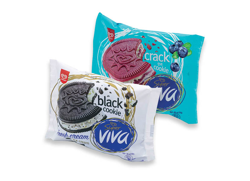 Valgomieji ledai SUPER VIVA tarp sausainių
			, 
				 102 ml, 110 ml, 2 rūšių. A lygio parduotuvėse. Ir IKI EXPRESS