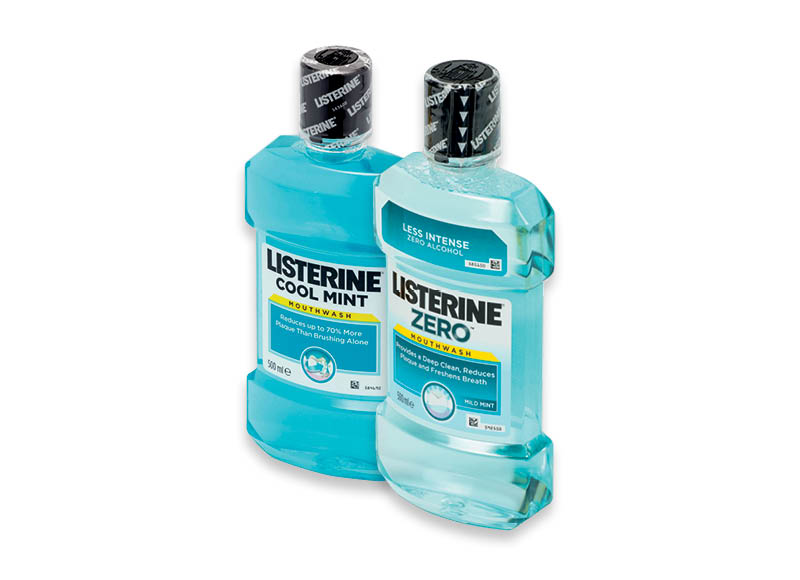 Burnos skalavimo skysčiams LISTERIN
			, 
				 250 ml, 500 ml, 1 l, 7 rūšių. A lygio parduotuvėse. Ir IKI EXPRESS