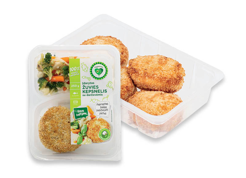 PAGAMINTA IKI Įdarytiems žuvies kepsneliams
			, 
				 120 g, 250 g, 480 g, 3 rūšių. A lygio parduotuvėse