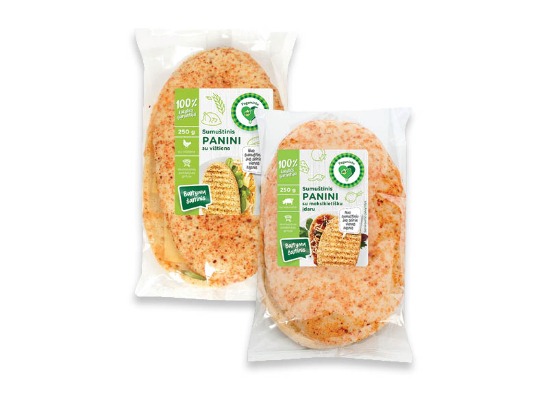 PAGAMINTA IKI Sumuštiniams PANINI
			, 
				 220 g, 250 g, 3 rūšių. Ir IKI EXPRESS