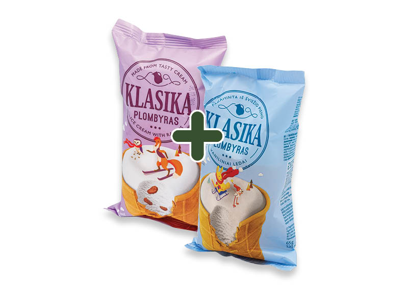 Valgomieji ledai vafliniame puodelyje KLASIKA
			, 
				 120 ml, 6 rūšių, 0,99 Eur/vnt. A lygio parduotuvėse