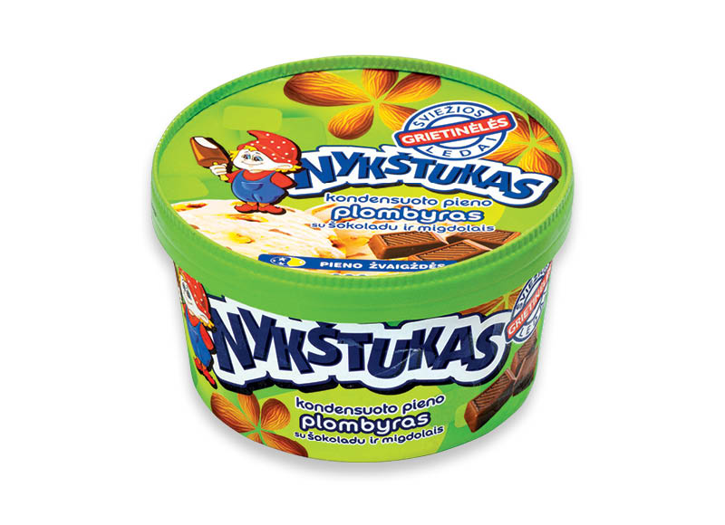 Kondensuoto pieno skonio plombyras NYKŠTUKAS su šokoladu ir migdolais
			, 
				 800 ml, 4,36 Eur/l. Ir IKI EXPRESS