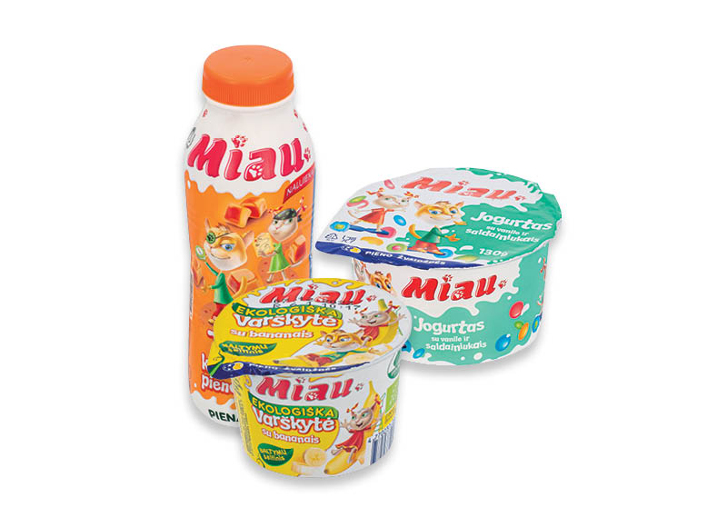 Pieno produktams MIAU
			, 
				 įvairių rūšių. Ir IKI EXPRESS