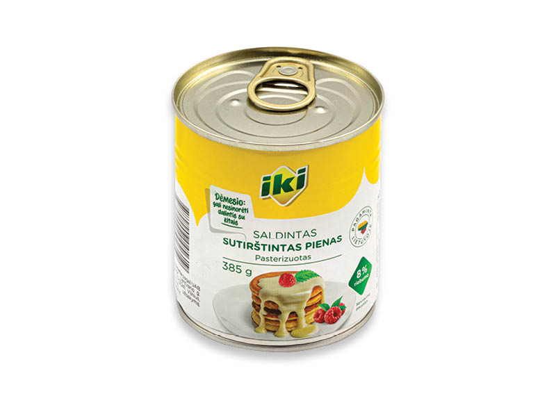 IKI saldintas sutirštintas pienas
			, 
				 385 g, 3,35 Eur/kg