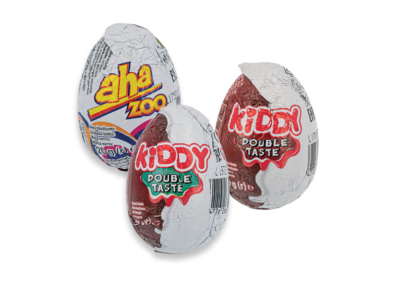 Kiaušiniams KIDDY ir AHA ZOO
			, 
				 20 g, 3 rūšių. A lygio parduotuvėse