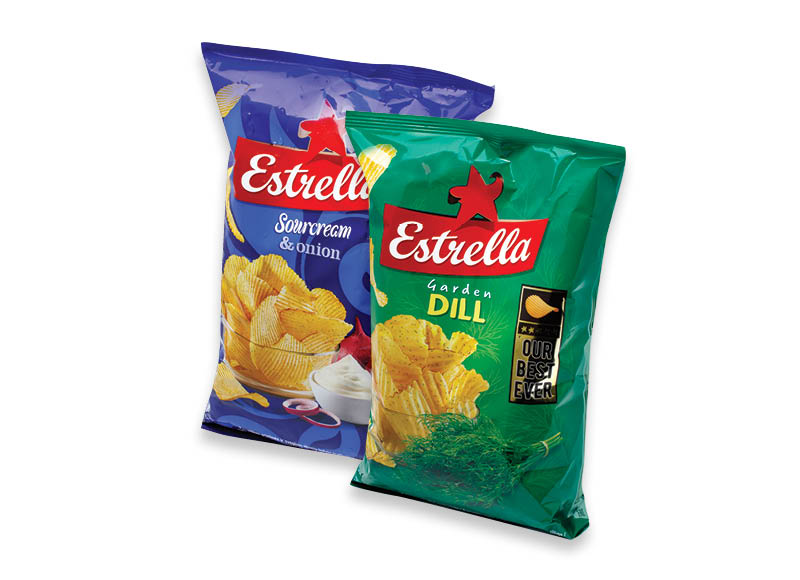 Bulvių traškučiams ESTRELLA
			, 
				 130 g, 7 rūšių, 12,23 Eur/kg. Ir IKI EXPRESS