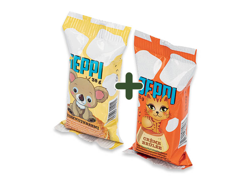 Glaistytas varškės desertas JEPPI
			, 
				 38 g, 2 rūšių, 0,39 Eur/vnt. A lygio parduotuvėse
