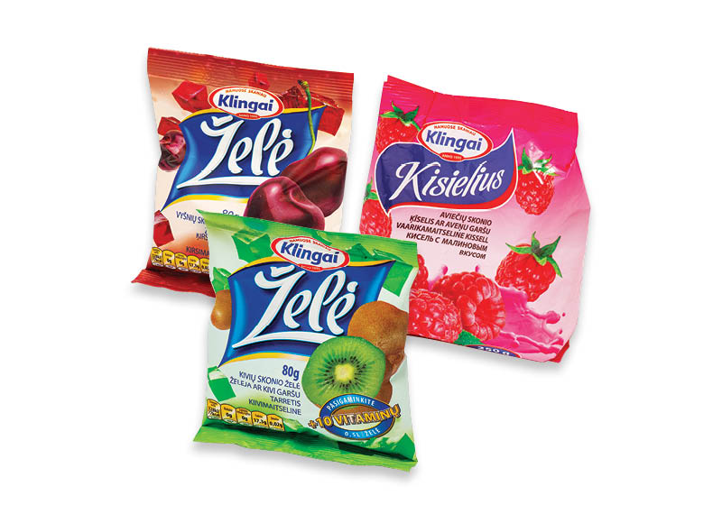 Želė ir kisieliui KLINGAI
			, 
				 80 g, 250 g, 9 rūšių