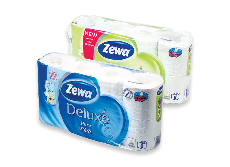 Tualetinis popierius ZEWA DELUXE PURE WHITE
			, 
				 8 vnt., 2 rūšių, 0,46 Eur/vnt.