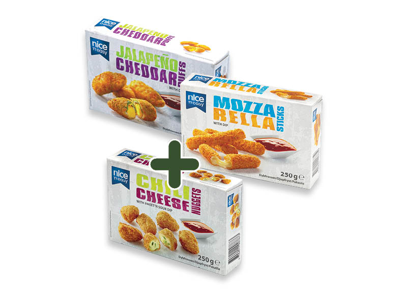 Šaldyti sūrio užkandžiai NICE’N EASY
			, 
				 250 g, 3 rūšių, 3,89 Eur/vnt. A lygio parduotuvėse. Ir IKI EXPRESS